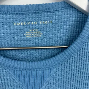 American Eagle Outfitters Blue Boho Thermal Long Sleeve Shirt Size Medium Fall thumbnail 4