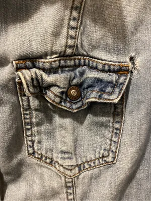 Guess Denim Blue Jacket with Tan Label thumbnail 3