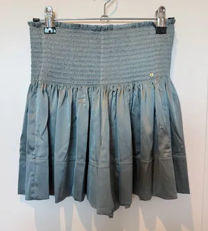 Natural‎ Life Womens Blue Satin Mini Skort Small Smocked Ruffle Boho thumbnail 1