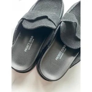 Project Cloud Genuine Suede Cassie Clogs Black Size 7 thumbnail 3