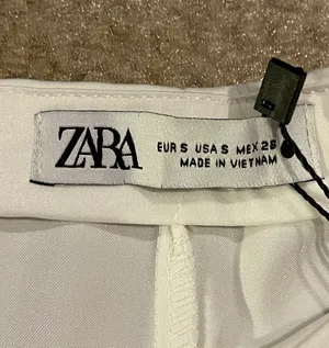 ZARA A-line Satin Off White Midi Skirt. Size S thumbnail 6