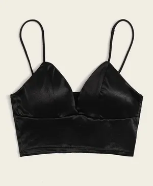 SheIn black padded crop top thumbnail 1