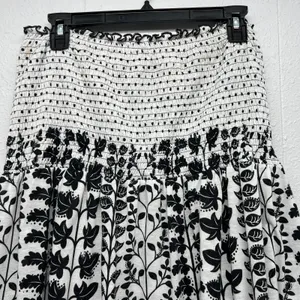 L8teR Strapless Smocked Babydoll Top Womens 2X Casual Dark Floral Boho Festival thumbnail 3