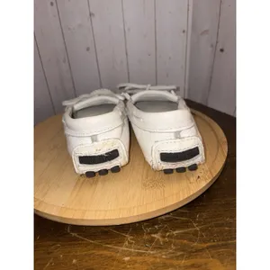 Minnetonka White Leather driving Moccasin 8.5 Comfort shoe slipper rubber sole‎ thumbnail 5