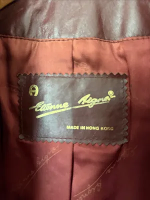 Vintage women’s Etienne Aigner Red Burgundy Leather Jacket, size 16 ©️ thumbnail 3