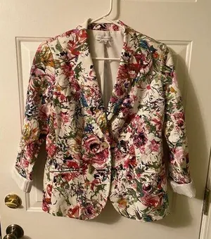 Beautiful Liz Claiborne floral blazer size small thumbnail 1