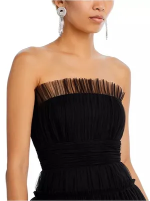 Classic Strapless Black Tulle Cocktail Dress S thumbnail 7