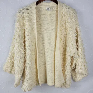 Anthropologie Akemi + Kin Loopy Knit Womens Cardigan One Size Cream Open Front thumbnail 11