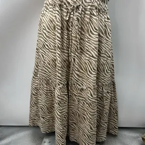 Cactus & Pearl zebra print tiered maxi dress XL thumbnail 3