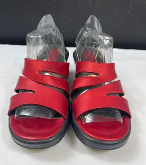 Dansko Red Womens Leather Strappy Wedge Sandals Size 38 SKU 7206 thumbnail 1