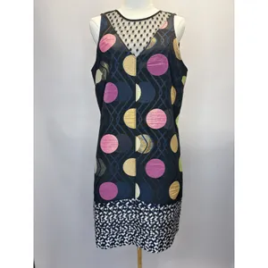 Maeve Anthropologie‎ Polka Dot Metallic Shift Dress Size Small Mod Art Deco thumbnail 3