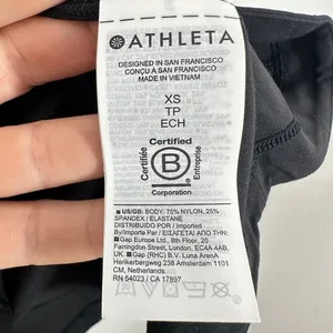 Athleta Salutation Half Zip Pullover‎ Black Ribbed Cuffs Breathable Wicking XS thumbnail 7