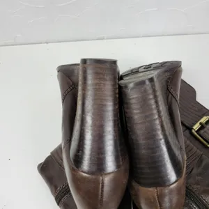 a.n.a. A New Approach Womens Boots 7 Brown Leather Knee High Wedges Heels Buckle thumbnail 6