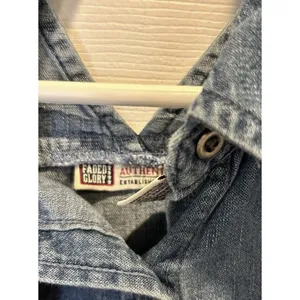 VTG Faded Glory Womens XL Blue Denim Sleeveless Button Shirt Back Cutout Cowgirl thumbnail 7