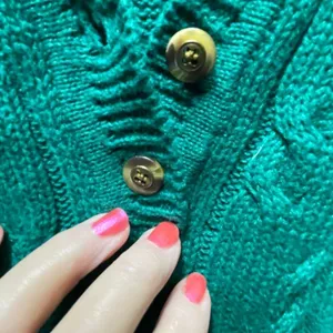 Vintage ☘️American Weekend green size M Ramie cotton sweater. Hong Kong thumbnail 4