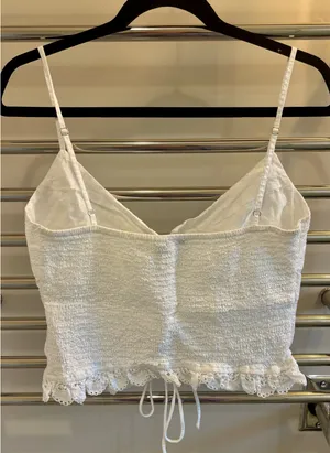 white ZARA floral embroidered tank top thumbnail 10