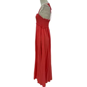 Tuckernuck Pomander Place Shallon‎ Tie Strap Smocked Maxi Dress Coral Size Large thumbnail 5