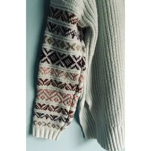 Maurices Sweater White Red Pink XL Cottage Cozy Winter Mock Neck thumbnail 8