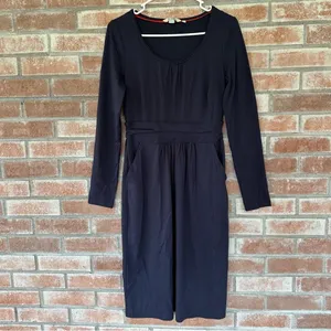 Boden Mabel Jersey Knit Dress Knee Length Women’s 6 Long Navy thumbnail 2