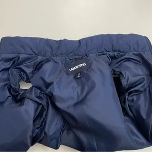 Lands End Vest Puffer Down Feathers Quilted Lightweight Pockets Full Zipper Blue thumbnail 9