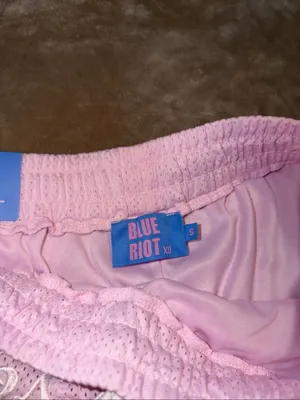 pastel pink mesh athletic shorts from Blue Riot XO. thumbnail 4