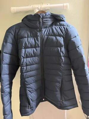 Abercrombie & Fitch Navy Packable Puffer Coat Womens Large thumbnail 1