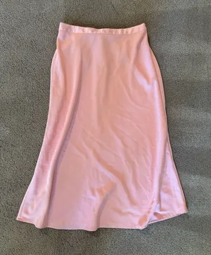 Light pink satin J.Crew midi skirt thumbnail 1