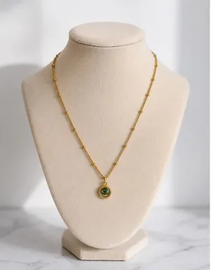Gold Evil Eye Pendant Necklace Women Stainless Steel Dainty Chain Jewelry thumbnail 1