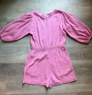 Anthropologie Celia Gauzy Cotton Pink Romper Size S Bohemian Beach Coastal thumbnail 11