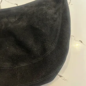 GANSON Black Suede Shoulder Bag Black thumbnail 3