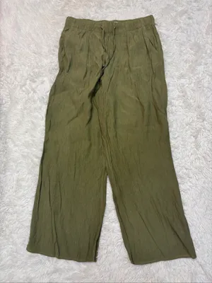Abercrombie large green wide leg pants thumbnail 1
