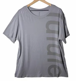 Lululemon All Yours Tee Gray Graphic Print Relaxed Fit Women’s size 12/14 thumbnail 1