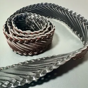 Brown Braided Belt with Gold Buckle thumbnail 3