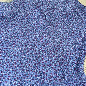 Karin Stevens vintage Blue Floral Midi Dress size 14 smocked waist thumbnail 9