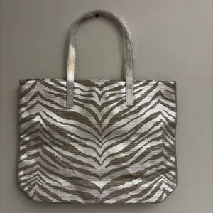 Michael Kors New! Zebra-Print Metallic Tote in Silver and Gold thumbnail 6
