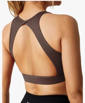 Sports Bra Open Back Brown Size M thumbnail 2