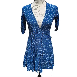 Faithfull The Brand La Rochelle‎ Wrap Mini Dress Blue Floral Women's 2 thumbnail 2