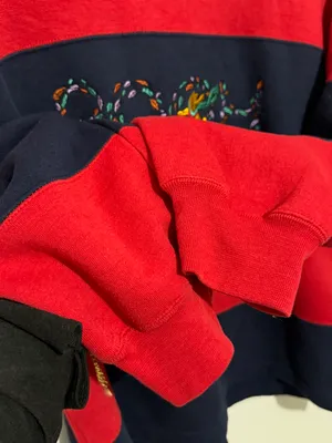 Disney Winnie The Pooh Vintage Sweatshirt Crewneck Striped Red and Blue thumbnail 11