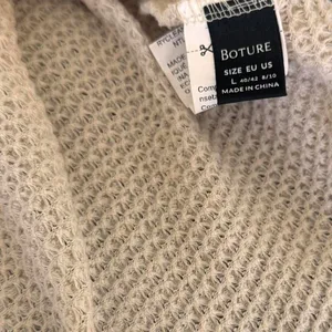 Cream Waffle Knit V Neck Top Short Sleeve Cuffed Thermal Shirt Sz L thumbnail 3