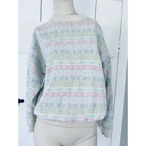 Vintage American Sportif Adult Small Sweatshirt Geometric Retro Pattern Pastel thumbnail 2