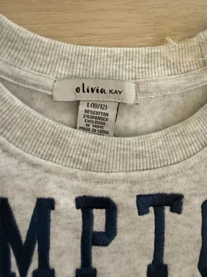 Youth Olivia Kay Hamptons Since 1998 Royal Tennis Leisure Club Gray Sweatshirt thumbnail 3