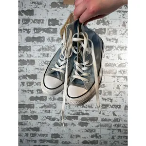 Converse | baby blue lace up high top sneakers w7.5 m5.5 thumbnail 9