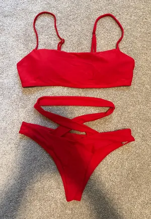 Zaful Red Strappy Bikini Set thumbnail 1