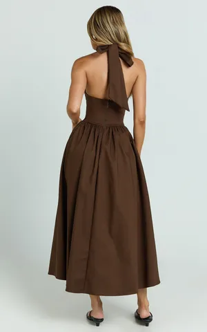 New Showpo Helda Midi Dress Halter Tie Neck Corset Dress Size Small MSRP $139 thumbnail 3