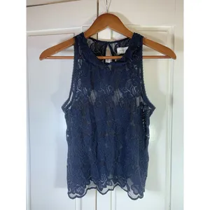 Abercrombie & Fitch‎ Whimsygoth Blue Floral Crochet Lace Sheer Tank Cottagecore thumbnail 2