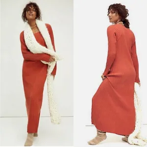 Free People Beach Walk About Knit Ribbed Maxi Dress Size Small thumbnail 2
