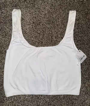 Intimately Free People White Seamless Ruched Strap Crop Tank Bralette thumbnail 1