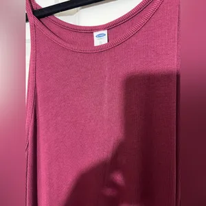 Old Navy Ribbed Burgundy A-Line Tank Dress thumbnail 3
