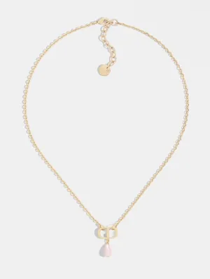 Christian Dior PETIT CD NECKLACE Gold-Finish Metal and Iridescent Pink Resin Pearl thumbnail 1
