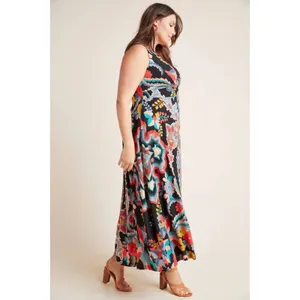 Anthropologie‎ Maeve Paisley Floral Sleeveless Maxi Dress Womens Size XS thumbnail 5